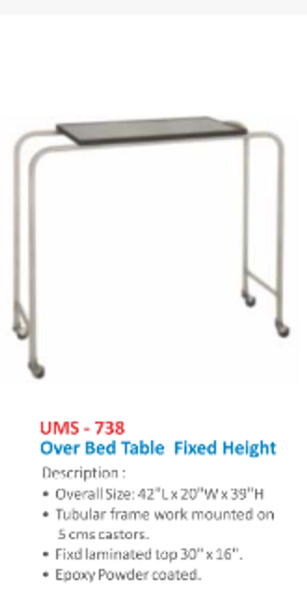 Unisearch Medicare Fixed Height Over Bed Table 